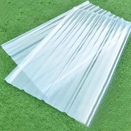 Placa de Iluminación Natural FRP de 1mm,Paneles de Techo Ignífugo e Impermeable,Chapa Tejado se Cobertizo de Garaje,1/2/3/5/7/9/12/15 Piezas de Placa Ondulada,Fácil de Cortar (0.9x0.8m/35x31in,2 Pcs)