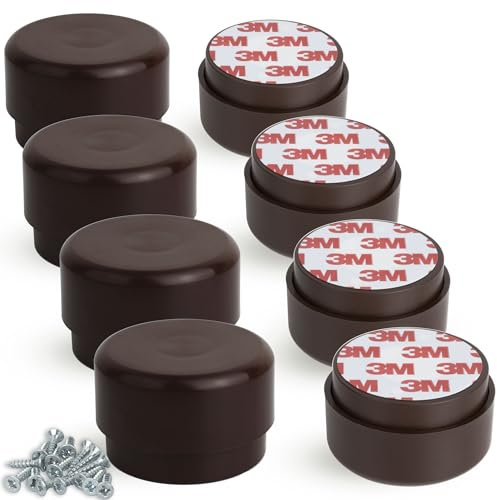 F!XBL Möbelfüße verstellbar selbstklebend Füße für Möbel Ø 55 mm Möbelerhöhung 23-35 mm hoch 8er Set Möbelbeine Rund Braun