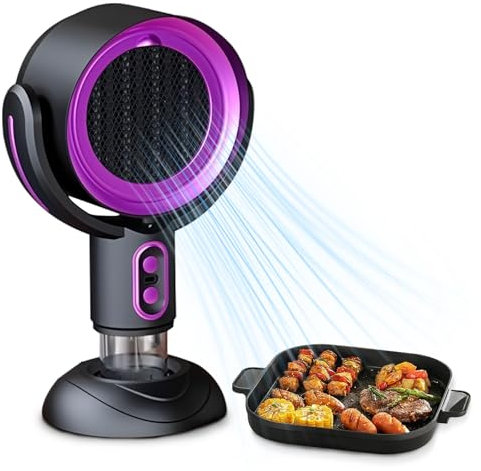 LORESJOY Mini Campana Extractora Portátil, Campana de Cocina, 3000mAh USB Extractor de Aire Ventilador Extractor, para Hogar, Cocina, Camping, BBQ