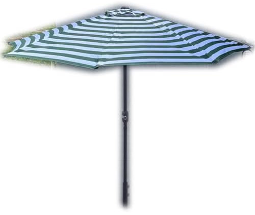 HAEKEBC Balkon Halbschirm Streifen Balkonschirm Halbrund Sonnenschirm 270cm Wandschirm Mit Kurbel, Halb-Sonnenschirm Gartenschirm