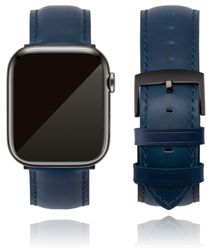 CORROPELLE Bracelet en Cuir Compatible avec Apple Watch 49mm 46mm 45mm 44mm 42mm Homme Femme, Bracelets de Montre en Cuir Véritable Remplacement pour iWatch Series 10 9 8 7 6 5 4 3 2 1 SE2/1 Ultra2/1