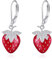 ONERFINITY Erdbeer Ohrringe 925 Sterling Silber Erdbeer Ohrringe Erdbeer Frucht Schmuck für Frauen