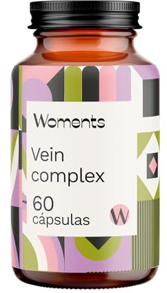 Woments | Vein complex - Piernas ligeras | 60 cápsulas | Complemento alimenticio a base de castaño de indias, naranjo amargo, vid roja, rusco y mirtilo | Sin gluten y sin lactosa
