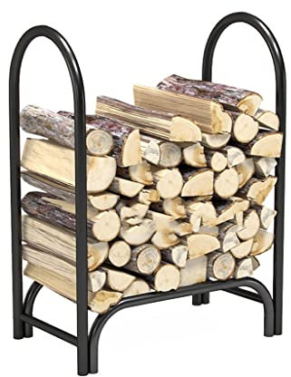 Metal Art Étagère de rangement en bois de chauffage pour la maison et l'extérieur Noir