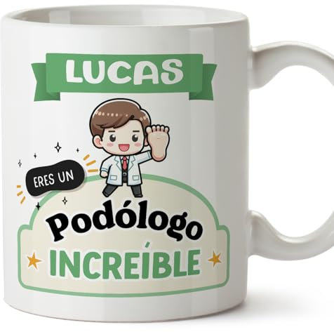 MUGFFINS Tazas Personalizadas para PODÓLOGO hombre - En Español - Eres increíble - Kawaii - 11 oz / 330 ml - Regalo Personalizable original y divertido