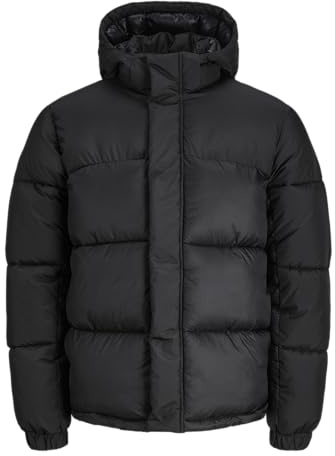 JACK & JONES Men's Jcounion Puffer Jacket Sn, Black, M, black, M