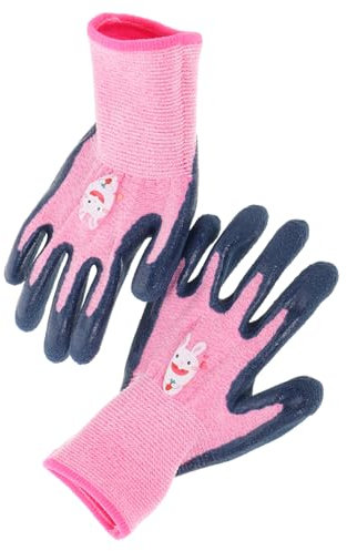 GALPADA Junge Mädchen Gartenhandschuhe rutschfest Atmungsaktiv Robust Latexbeschichtung Für Outdoor Gartenarbeit Camping Und Pflücken Geeignet Mädchen Jahre
