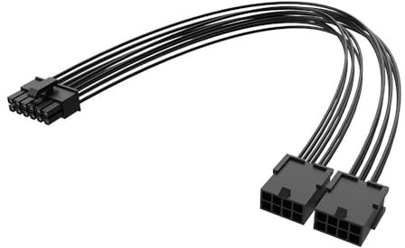 Akasa Two PSU PCIe 8-Pin to GPU 12-Pin Adapter Cable, 450W, Female-to-Male, 30cm, Prefect for RTX 30 series Graphics Cards, AK-CBPW27-30BK