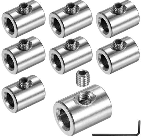 M METERXITY 8 Pcs Morsetto Per Cavo In Acciaio Inox 304 Con Foro Da 6mm E Vite Esagonale Per Cavi Fai Da Tè Decorativi Corda Per Bucato