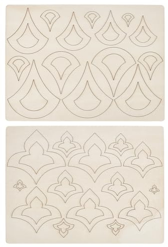 PH PandaHall Holz Mandala Kunstset 2 Stück Natürliche Unfertige Holzhandwerke DIY Malvorlagen Für Familienhandwerksprojekte Feiertagsheimdekoration Kunstmalaktivitäten DIY-Basteln 18.7x25cm