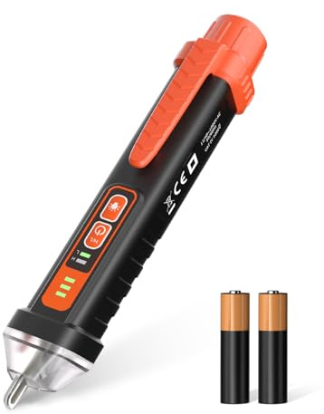 YOWEXA Non-Contact Voltage Tester Pen, Dual Range AC 12/48-1000V | Sound & Light Alarm, LED Flashlight, Low Battery Indicator, Auto Off