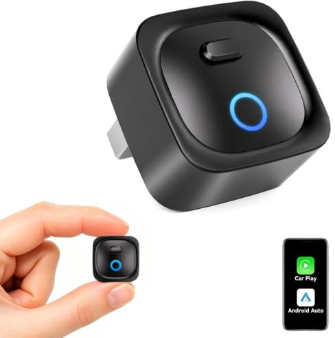 2 in 1 Adattatore Wireless per CarPlay & Android Auto, | Plug and Play, Cambio Telefono con un Solo Pulsante, Carplay Adapter USB/Type-C senza Fili, Supporta iOS 10+ e Android 11+