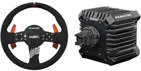 FANATEC CSL Elite Offiziell Lizenziertes WRC Rallye Sim Racing Lenkrad + CSL DD QR2 Wheel Base – Alcantara-Bezug, 5 Nm Direct Drive Base – PC