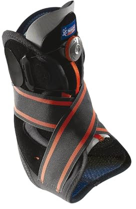 Thuasne Sport - Chevillère Stabilisatrice Boa - Chevillère Stabilisatrice Rigide - Entorse Sévère, Tendinopathie, Genou Instable - Indice de maintien 3/3 - Dispositif Médical CE - Gris, S