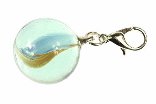 Miniblings Murmel Charm Zipper Pull Murmeln Klicker - Handmade Modeschmuck I Kettenanhänger versilbert - Bettelanhänger Bettelarmband - Anhänger für Armband