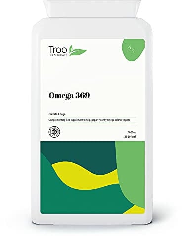 Troo Health Care Omega 369 Pet Perfect Omega Fish Oil - for Dogs & Cats - 1000mg 120 Capsules - Daily Omega 3 6 9 Supplement for Pets - Help Maintain Healthy Skin & Coat - Support Immune & Heart