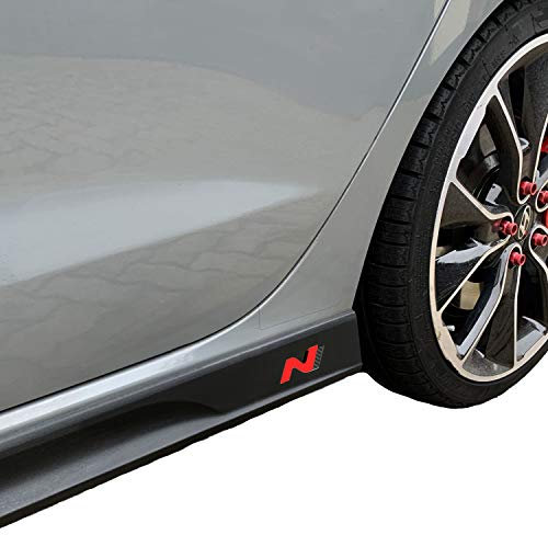 P042 | Emblem N-Performance Seitenschweller 2er-Set Aufkleber Folie | Oracal | Car Styling | Dekorset (V3 Rot/Carbon/Schwarz)