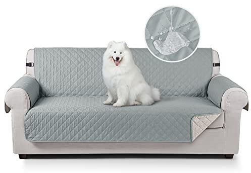 TAOCOCO Sofa Überzug, Sofabezug Wasserdicht Mit Gummiband,Wohnzimmer Anti-Rutsch Gepolsterter Sofaschutz für Haustiere, Katzen, Hunde, Spielende Kinder(Mintgrün, 3 Sitzer)