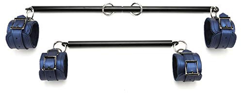 EXREIZST Adjustable 2 Spreader Bar with 4 Adjustable Straps Expandable Aid Traning Kit, Black and Blue