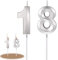 Winkwinky 18. Geburtstag Kerzen Kuchen Silber Zahlen Kerzen 1 und Ziffer Kerzen 8, Geburtstagstorte Kerzen Zahlen Cake Topper Dekoration für Hochzeit Jahrestag Feier Lieferungen (Silber)
