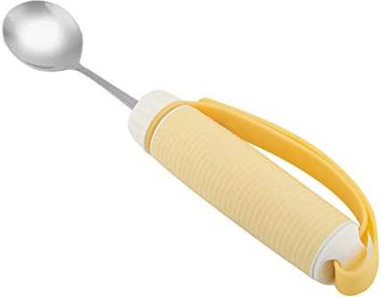 Adaptive Utensils Spoons Forks Set, Removable Flexible Rotating Eating Tablewares Non Slip Handles for Hand Tremors Arthritis Parkinson’s Elderly(Spoon)