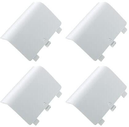 E-outstanding Ersatz-Akkudeckel für Xbox One/Xbox One S Wireless Controller, Weiß, 4 Stück