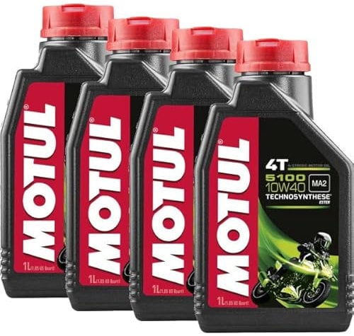 4 LT LITRI OLIO MOTORE PER TAGLIANDO MOTUL 5100 SINTETICO 10W40 COMPATIBILE CON KAWASAKI ER-6N 650 A MOTO SCOOTER 4T QUATTRO TEMPI