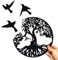 MEIYIFAN Arbre De Vie En Métal Décoration Murale Silhouette Art, 30x30cm Décoration Murale en Métal,Décoration De Jardin Intérieur Extérieur (noir)