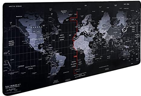 Tappetino per mouse da gioco,tappetino per mouse grande Hosimoln Dimensioni 80x30cm Spessore 3mm,Tappetino per computer antiscivolo e impermeabile con bordi cuciti per giochi/ufficio/casa-80 Map002