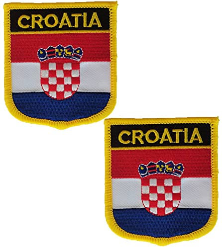 Bestickte Aufnäher mit internationaler Kroatien-Flagge, taktische Moral-Applikation, zum Aufbügeln oder Aufnähen, 2 Stück (Kroatien)