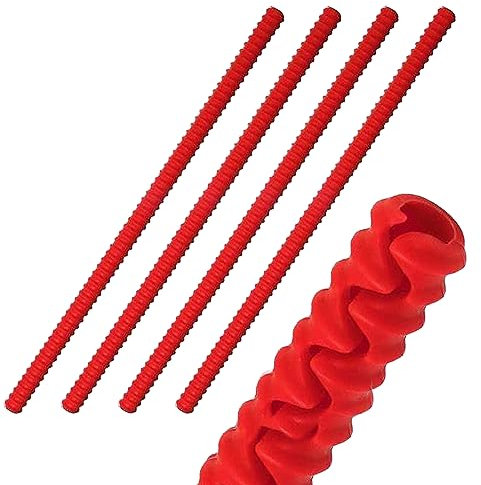 Silicone Oven Rack Shields Extra Long Oven Rack Protectors, 22 Inches Heat Resistant Oven Rack Edge Protector Guard Cover Full Length Fit on Standard-Sized Ovens (Red, 4 Pack - 22 Inches)