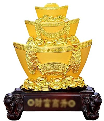 IRYZE Sparschwein Spardosen Spardose Chinese Fortune Golden Treasure Basin Statue Münzbank Feng Shui Goldbarren Ornament Sparbüchse Sparbüchsen