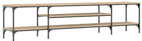 vidaXL TV Schrank, Fernsehschrank mit viel Stauraum, Lowboard für Fernseher Wohnzimmer, Fernsehtisch Sideboard TV Ständer TV Gerät, Sonoma Eiche Holzwerkstoff Eisen