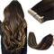 GOO GOO Tape in Hair Extensions human hair,22inch 100g 40pcs, Human Hair Extensions, 2/6/2 Dark Brown Balayage