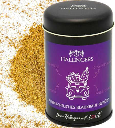 Hallingers Weihnachtliches Blaukraut Gewürz - Geschenk zu Weihnachten, Gewürz-Mischung für Möhren-Ragout, Rotkohl-Kompott & Rote-Beete-Relish (Dose) - Geschenk im Sommer & als perfektes Grillgeschenk