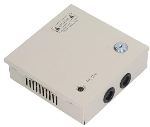 ViaGasaFamido 4 Channel CCTV Power Supply Box for Security Cameras, Multiple Usages for Lighting and Security Monitoring