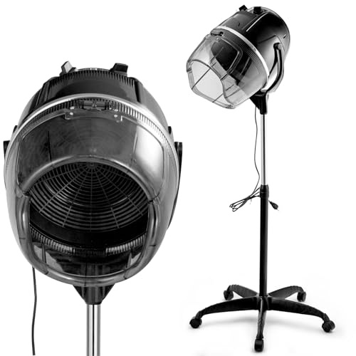 HOMFME 1300W Bonnet Hair Dryer, Height Adjustable Hood Dryers | Mobile Stand, Time and Temperature Control, Professional Floor Standing Hooded Hairdryer Equipment for Salon Home Spa