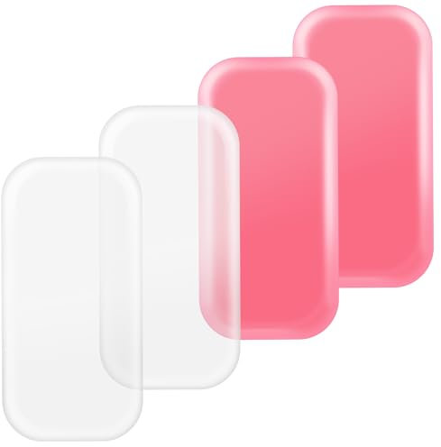 cobee Wimpernpads Silikon, 4 Stück Silikon Wimpern Halter Pad Wimpernverlängerung Halter Falsche Wimpern Halter Wimpernverlängerung Pfropfen Stand Werkzeug Für Falsche Wimpern(Rosa+Klar)