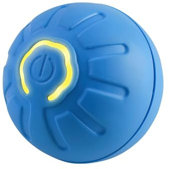 Interactive Dog Ball - Electric Smart Self-Moving Toy With LED Light, Automatic Bouncing and Self-Rolling Ball for Dogs, Cats, Pets - Rechargeable (Blue)