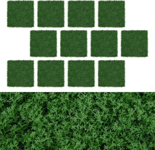 FANTASK Lot de 12 murs de plantes artificielles en mousse - 50,5 x 50,5 cm - Brise-vue pour jardin, maison, cour