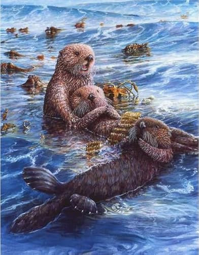 Animal Otters, 1000 Stück, Art Jigsaw, Fun Erwachsene Puzzle Spielzeug Familie Stress Reduction Spiels Posters FX473PV