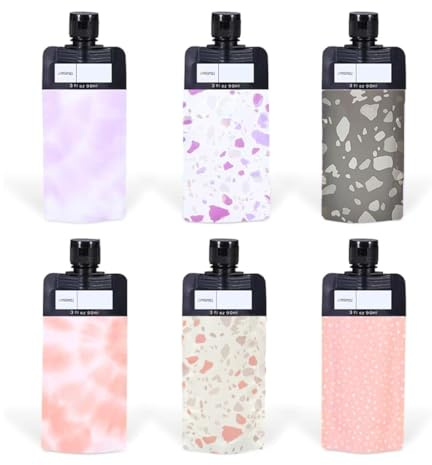 6PCS Bottiglie da Viaggio per Articoli da Toeletta, Contenitori a Prova di Perdite, Contenitori a Prova di Perdite, Sacchetti per Liquidi Imbottigliati, Contenitori per Cosmetici per la Conservazione