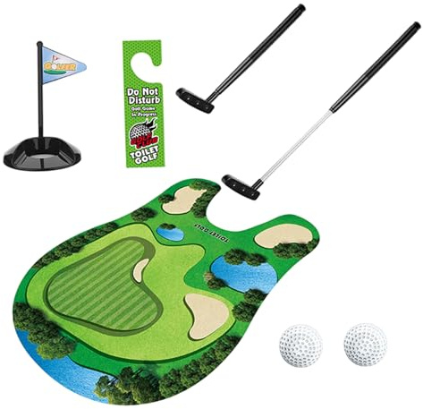 NIDONE Jeu de Golf de Toilette 1 Ensemble Mini Jeu Golf Amusant pour Hommes, Mari, Petit ami, fête des pères