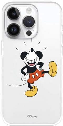 Schutzhülle kompatibel mit iPhone 15 Pro, offizielles Disney Go Mickey | Offizielle Mickey Mouse Schutzhülle, echtes Lizenzprodukt, Silikon, flexibel, erhöhte Kanten, schützt Bildschirm und Kamera