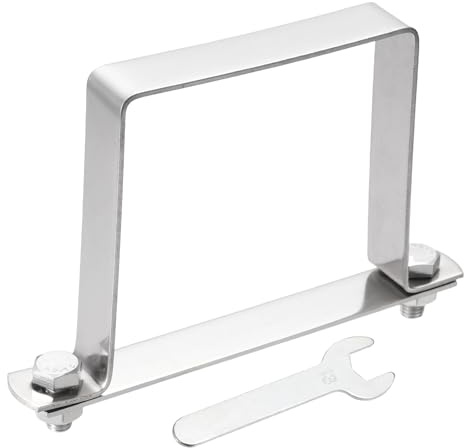 QUARKZMAN U-Form Quadratrohr Schelle 90x90mm U-Form Halterung 304 Edelstahl Quadratschellen Mit Bolzenplatte Muttern Und Schraubenschlüssel Für Rohre Türschließbügel Halterung Geländer