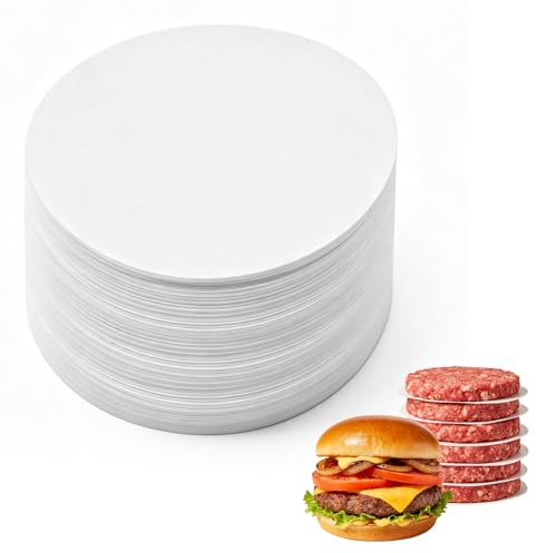 700 Pcs Burger Paper Sheets, Greaseproof Paper Sheets for Food, 4.33 Inch | Round Baking Parchment Sheets, for Smash Burger Press Patty Maker Wax Papers, Foods Meat Beef Hamburger Patty Papers