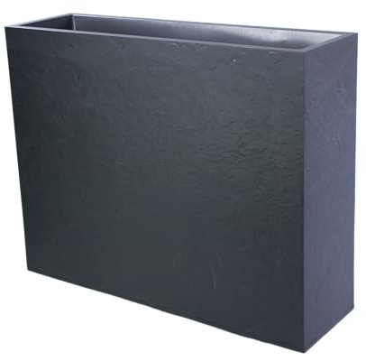 mgc24 Blumenkasten rechteckig hoch 99,5 x 29,5 x 78,5 cm 63 L Pflanzkübel in Steinoptik anthrazit grau wetterfest, leicht & robust für Garten, Terrasse & Balkon