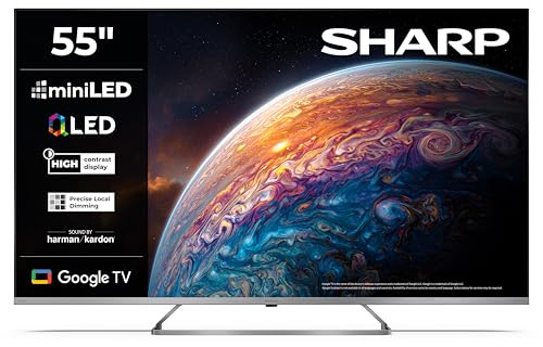 Sharp TV Smart 55 pollici 4K Ultra HD Mini LED QLED Harman Kardon HDMI eARC Dolby Vision Dolby Atmos 55JP7365E