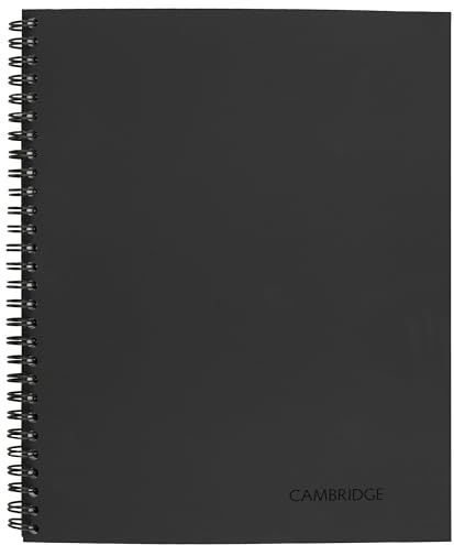 Cambridge Limited Business-Notizbuch, rechtlich liniert, 21,6 x 27,9 cm, 80 Blatt, weicher flexibler Einband, Spiralbindung, Grau (06062)