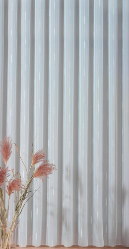 Georg Chr. Wirth Voile Store Annika m. Chenille Effektgarn + Webstreifen, weiß Einzel Fertigstore, weiß, 245X450 CM